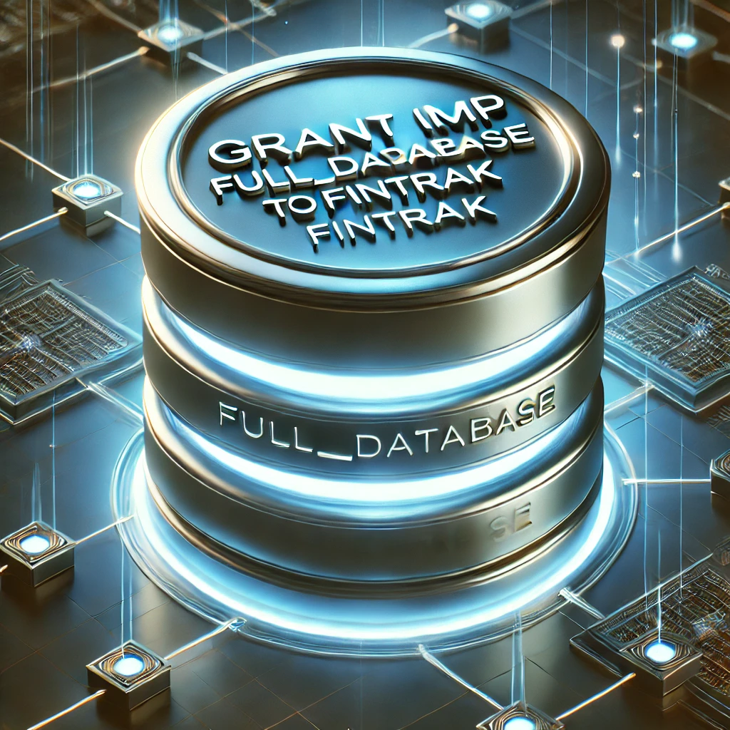 grant imp full_database to fintrak